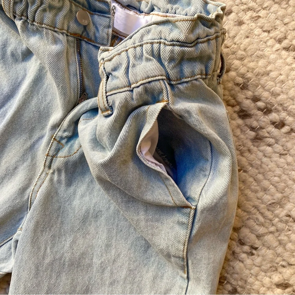 RSQ Light Wash Paperbag Waist Mom Jeans, Size 8 - Picture 5 of 7